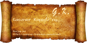 Gaszner Koppány névjegykártya